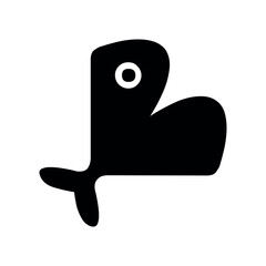 Illustration of abstract black fish vector illustration for logo design and graphic design projects on white background vector