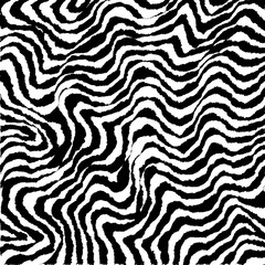 High-contrast black and white wavy vector pattern featuring fluid, organic lines in a seamless, hypnotic layout. Ideal for backgrounds, textiles, packaging, and digital design projects