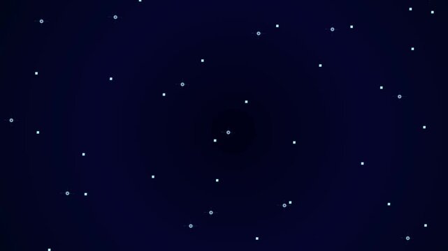 Space animated video with stars in motion, art.