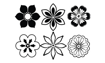 Collection of various floral outlines
