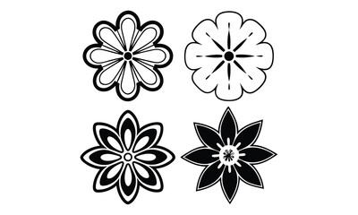 Collection of various floral outlines