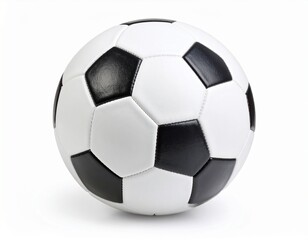 Fototapeta premium Isolated soccer ball on white background with clipping path, full depth of field emph