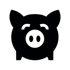 Illustration of piggy bank icon vector illustration of a cute pig animal for finance and saving money design concept icon vector