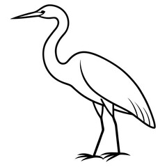 Stylized Heron Outline Design