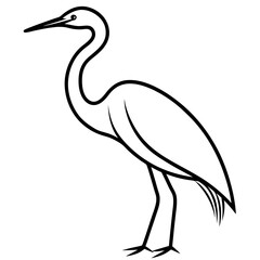 Fototapeta premium Stylized Heron Outline Design