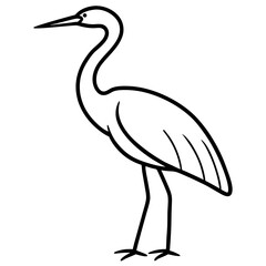 Stylized Heron Outline Design