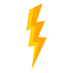 Yellow lightning bolt PNG. Thunderbolt icon in png. Yellow charge symbol. Thunderbolt symbol. Energy symbol. Lightning bolt.