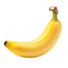 Single ripe yellow banana isolated black background
