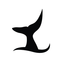 whale tail logo icon illustration flat