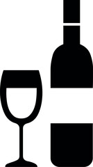 Illustration of wine bottle and glass vector illustration for winery bar restaurant alcohol drink and beverage design needs vector