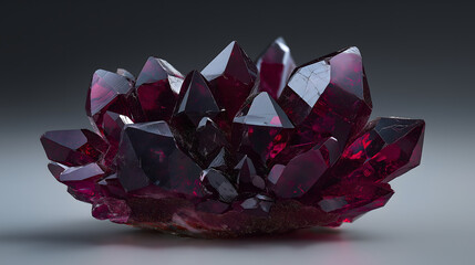 Premium Red Crystal Cluster Macro