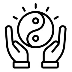 Yin-Yang Balance  Icon Element For Design	