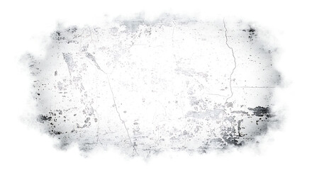 Distressed grunge vignette overlay on white background