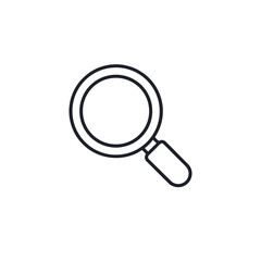 Minimal Search Vector Icon in Flat Style on White Background