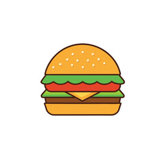 Hamburger  vector icon on white background