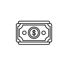 Minimal Money and Coin Vector Icon on Clean White Background