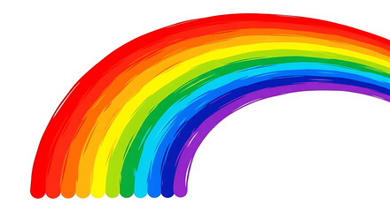 Obraz premium Stylized thick rainbow isolated on white background