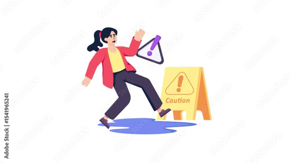 Poster caution animation mp4 file