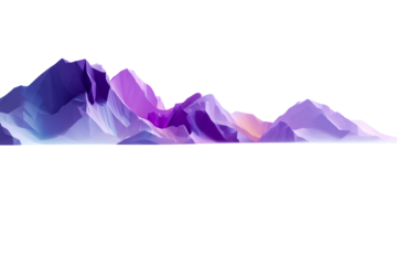 Purple abstract mountains on a transparent background