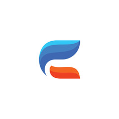Colorful and abstract letter c logo