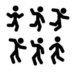 Set of Silhouettes People Stickman