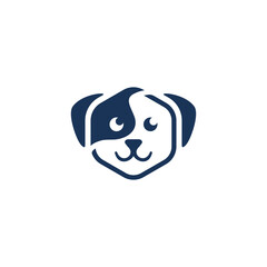 cute dog head logo icon