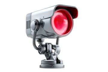 Safety warning light with red lens for construction use