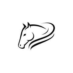 horse head line art logo