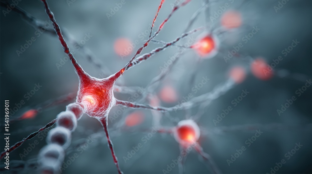 Poster Floating Glowing Neurons in a Foggy Atmosphere Create a Surreal Abstract Environment Filled With Soft, Diffuse Light and Ethereal Energy Effects