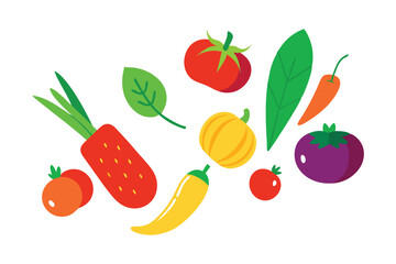Colorful Fruits and Vegetables Vector Bundle for Healthy Food Designs