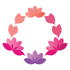 Delicate floral arrangement with gradient lotus flowers on a transparent background