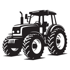 Tractor silhouette designed for tough terrain – Tractor illustration – Minimalist Tractor vector – Vehicle silhouette


