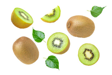 set of kiwi fruit isolated