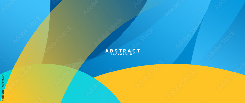 Poster abstract blue background. with random geometry patterns and curved lines. beautiful color gradation.