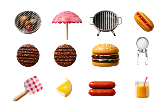 Grilling essentials and summer food items for outdoor cookouts