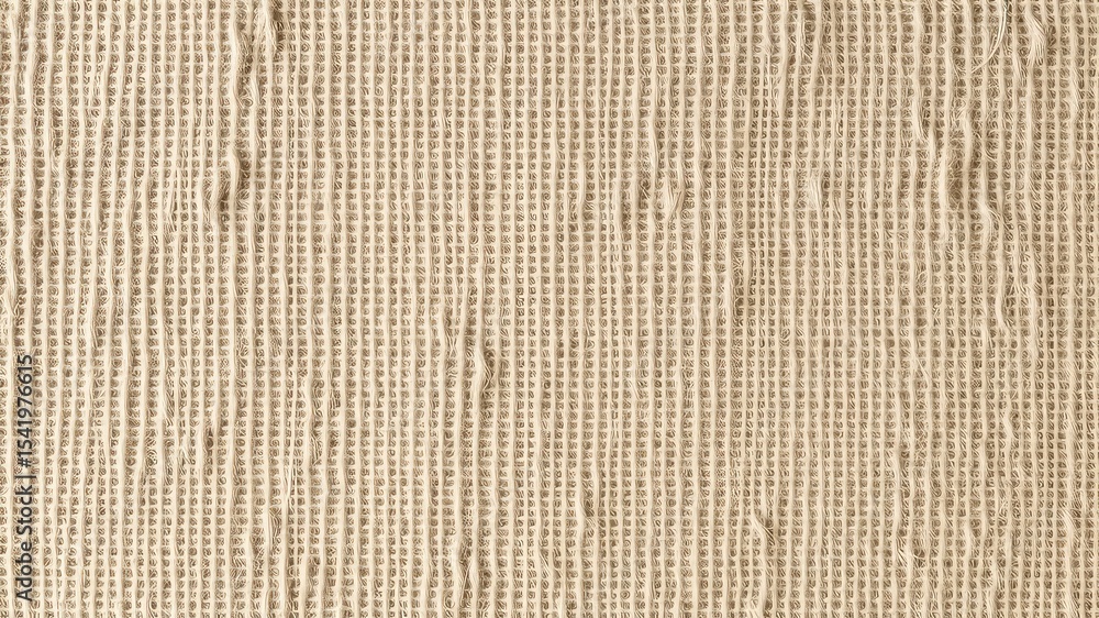 Aufkleber closeup reveals the texture of a densely woven beige fabric featuring a grid-like pattern creating d
