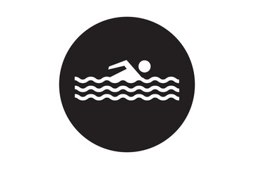 Swimming pool icon vector set. Simple thin line, outline illustration.