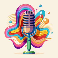 retro microphone vector illustration