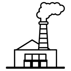 Chimney with Smoke line art vector