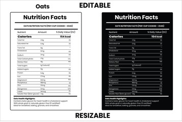 Oats, nutrition facts, nutrition, nutrition label, calories in food, nutrition info, supplement facts, healthy