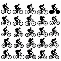 Premium Vector Collection of Versatile Cyclist Silhouette Icons for Sports and Design Projects