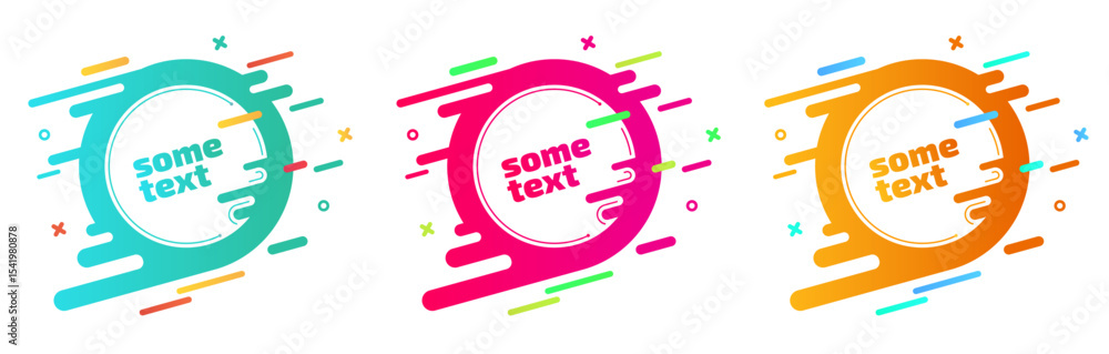 Poster round abstract vector banners with dynamic wavy fоrm with irregular parallel rounded lines. isolated