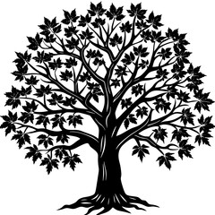 Obraz premium vector tree silhouette