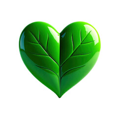 Nature-inspired green heart symbol digital artwork conceptual design abstract environment