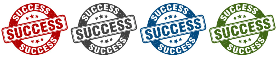 success stamp. success round stamp set isolated on white background