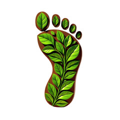 Nature graphic art eco-friendly footprint design for a sustainable environment