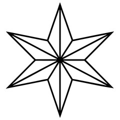 Fototapeta premium Christmas Star line art vector