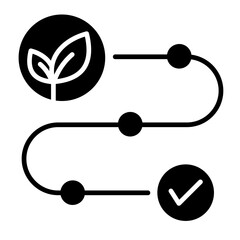 Sustainable Path  Icon Element For Design	