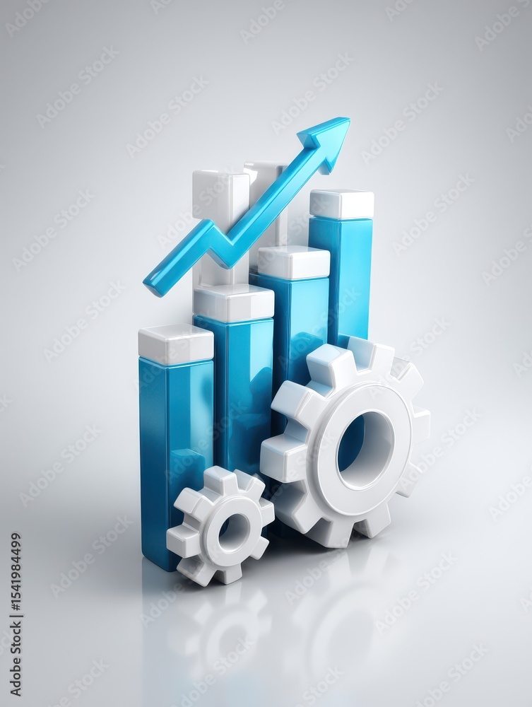 Aufkleber an of business growth and development through strategic planning technological innovation and data d