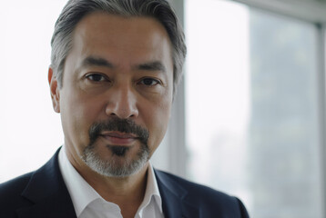 CEO, professional entrepreneur, executive manager, corporate leader, 50 years old. Successful business investor, confident in his office